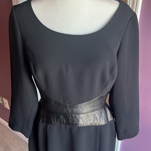 Liz Claiborne black faux leather dress zip up size 10 - Picture 2 of 7